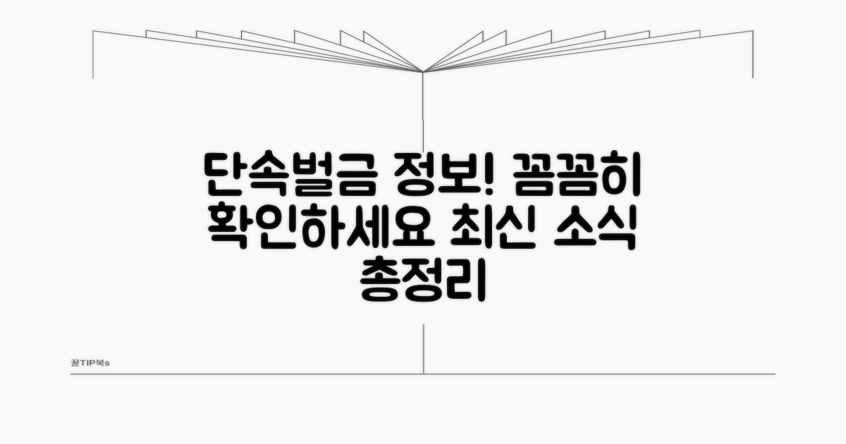 단속 및 벌금 정보 알아보기