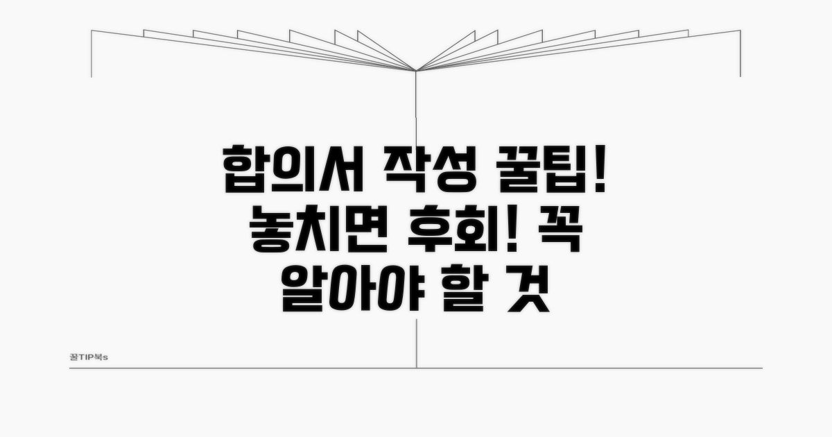 합의서 작성, 꼭 알아둘 점