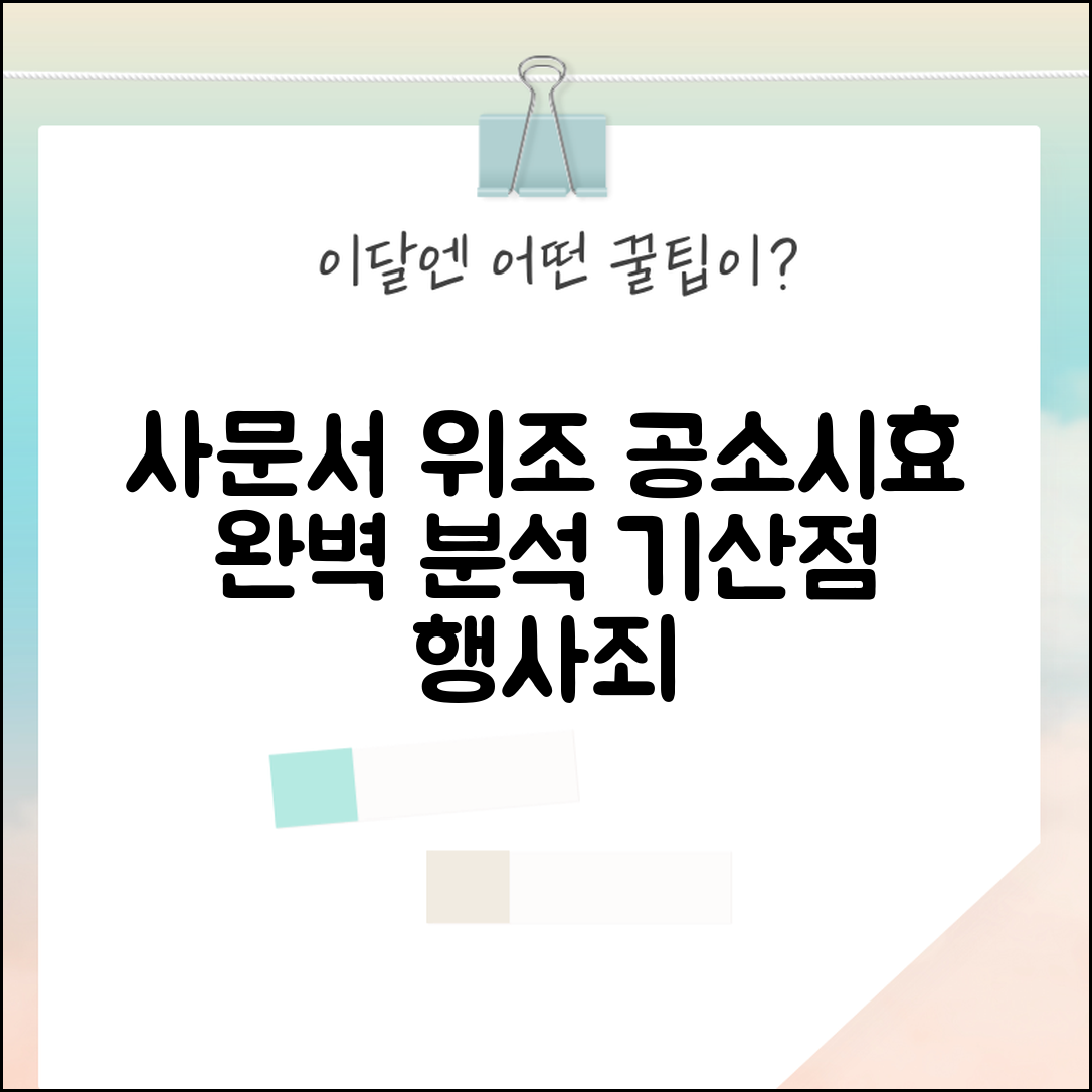 사문서위조 공소시효 계산방법 | 행사죄와의 관계 | 공소시효 기산점 결정기준