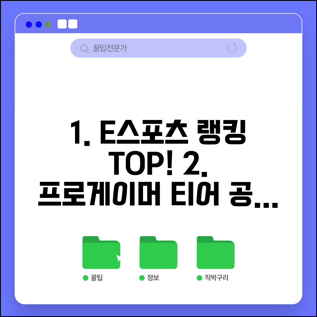 e스포츠 선수 등급 랭킹 시스템 | 프로게이머 티어 분류