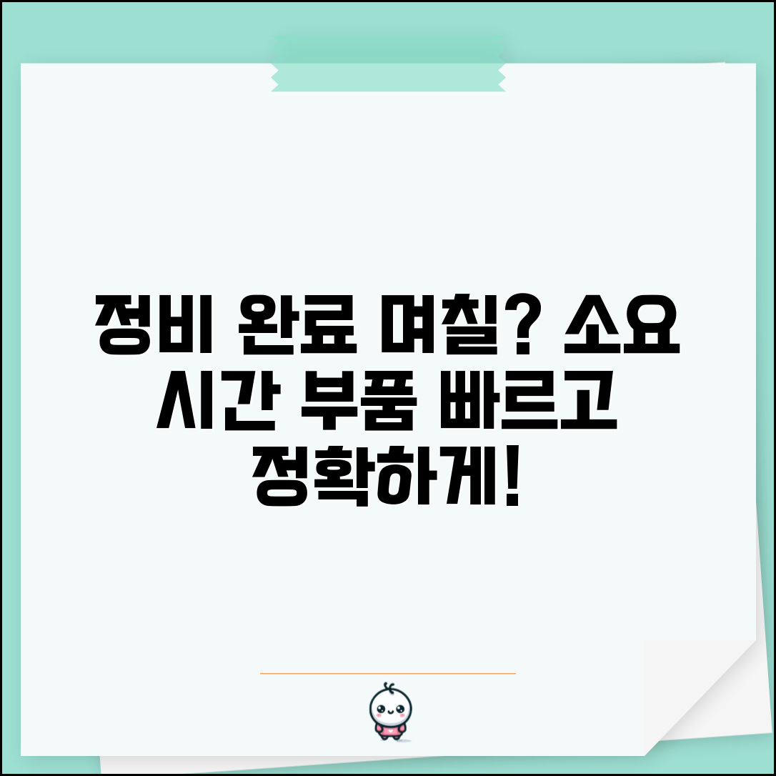 정비소 수리 완료 기간 며칠 | 자동차 정비 소요 시간과 부품 주문