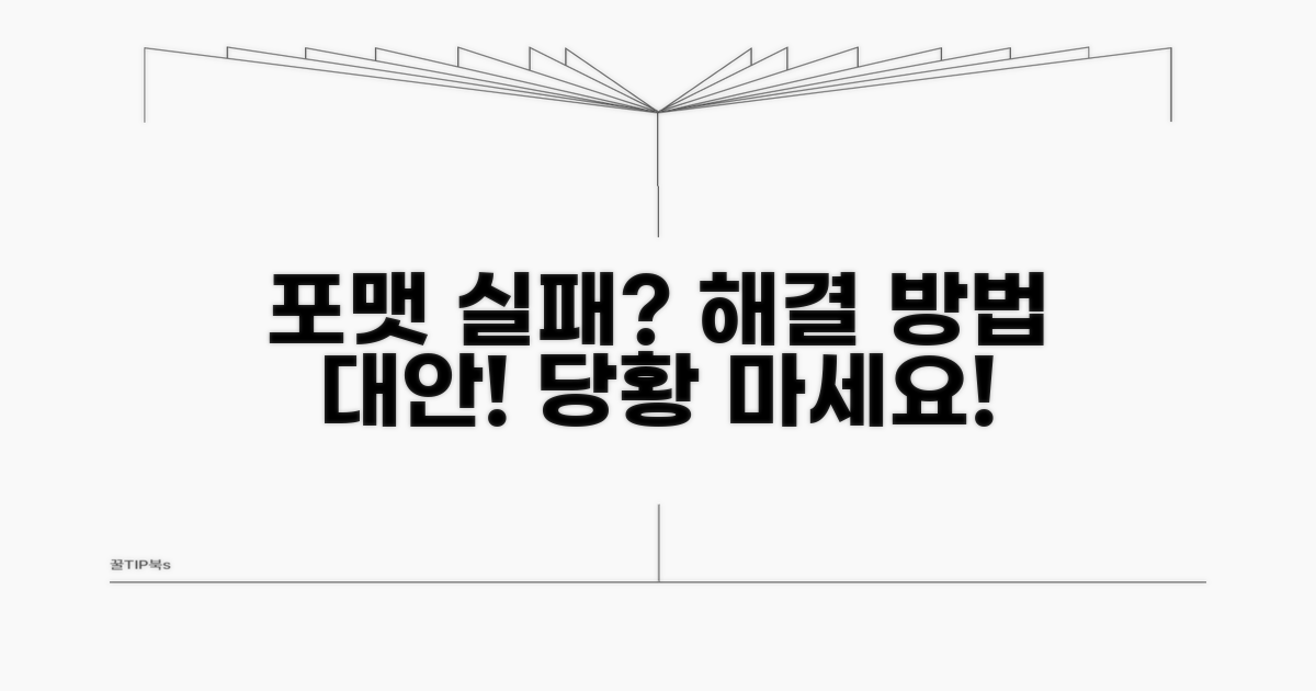 포맷 실패 시 대처 및 대안 제시