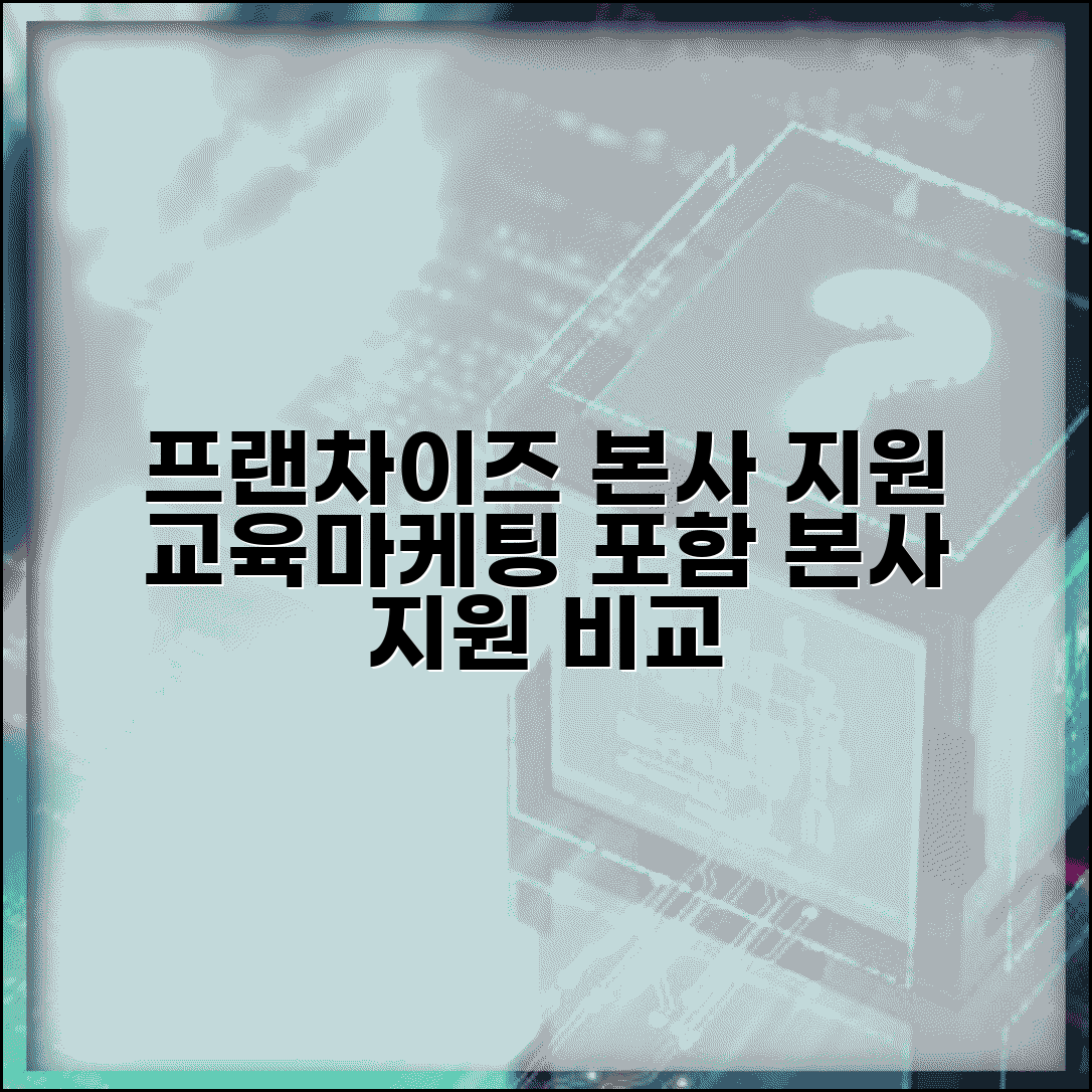 프랜차이즈 본사 지원 내역 교육 마케팅 | 가맹 본부 지원 항목 비교