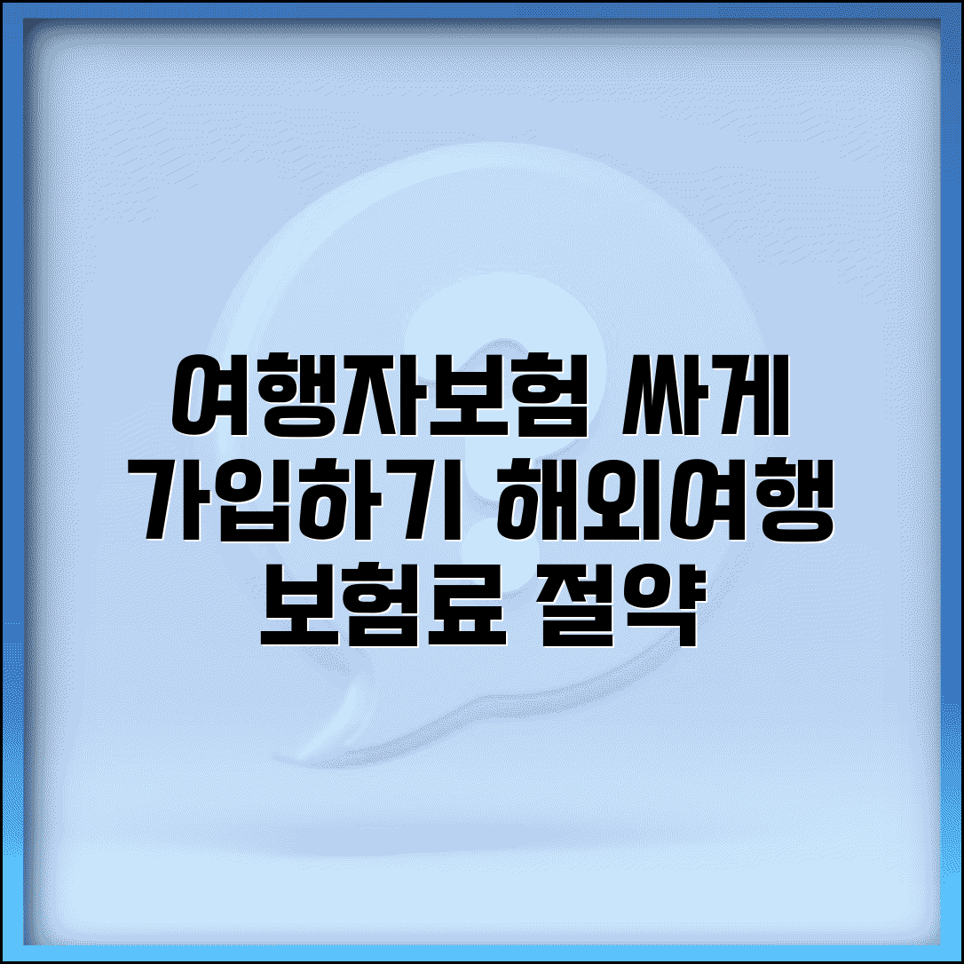 여행자보험 보험료 비교 | 해외여행보험 가입비 할인 보험료 절약