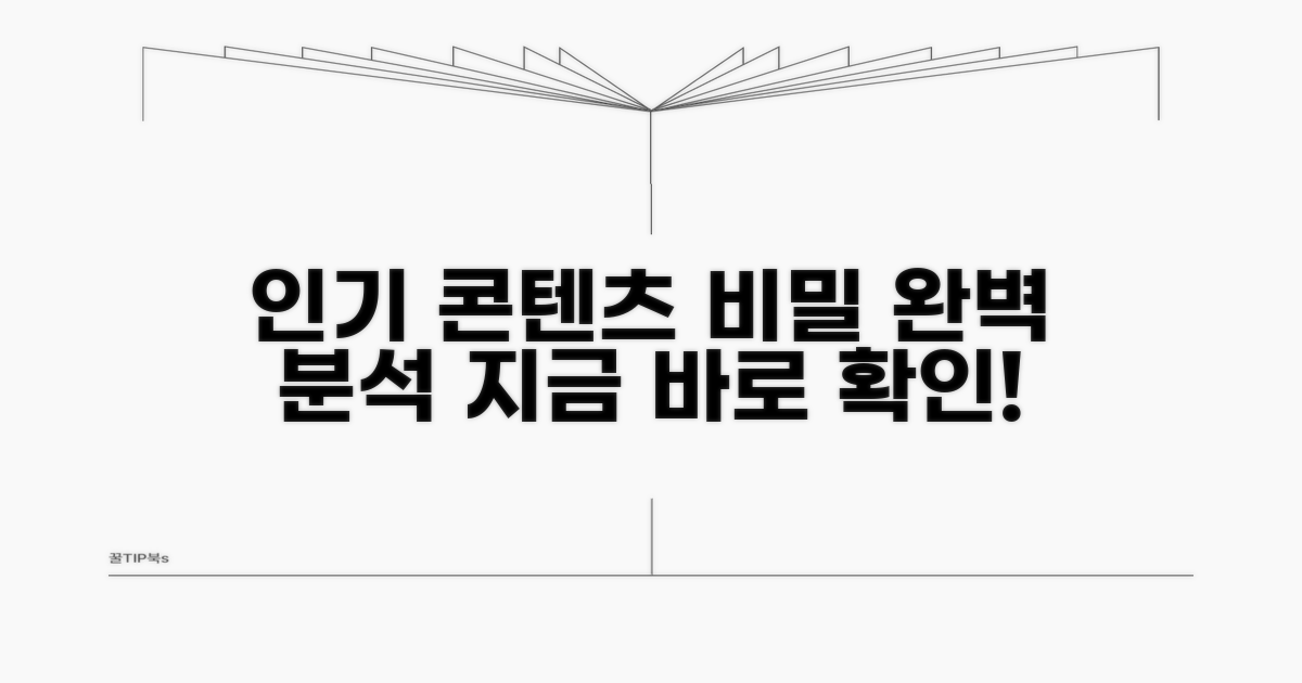 인기 콘텐츠 조건 완벽 분석