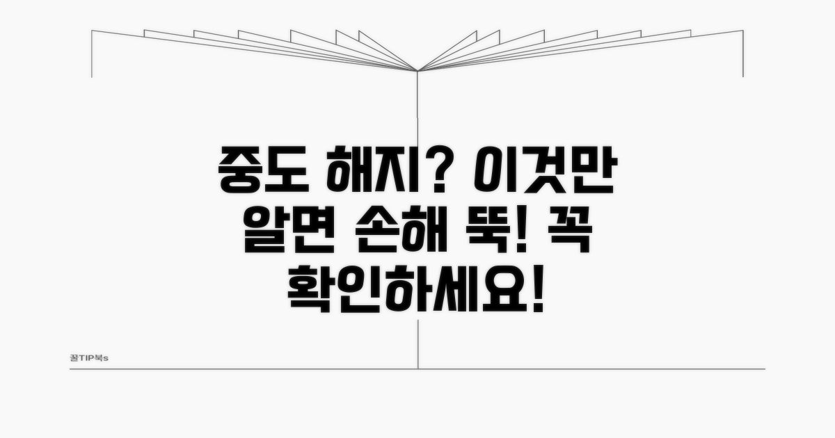 중도 해지 시 불이익과 주의할 점