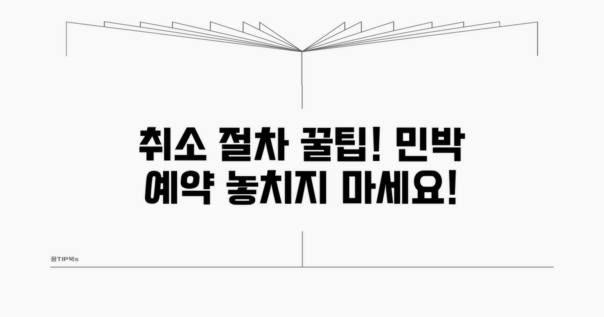 민박 예약 취소 시 절차 안내