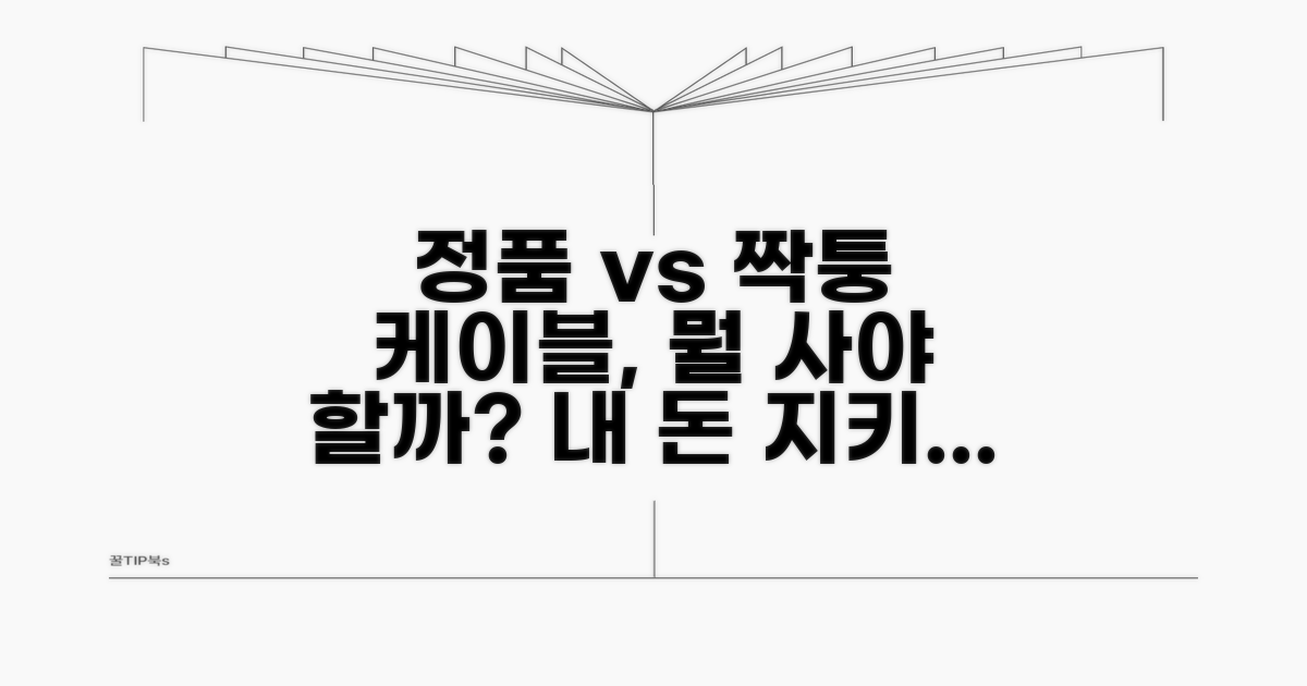 정품 vs 비정품, 케이블 선택 가이드