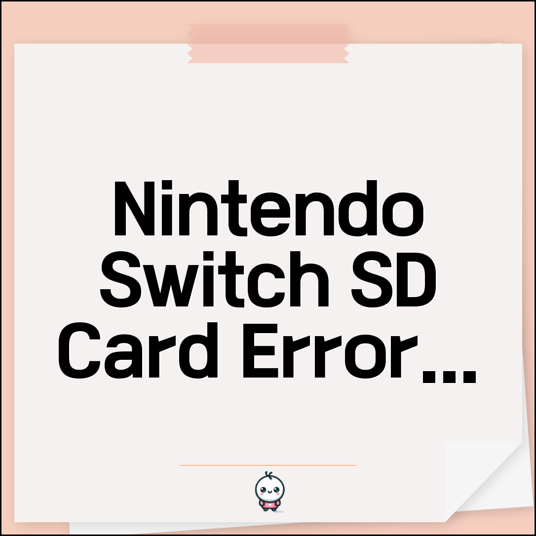 Nintendo Switch SD카드 인식 오류 | 스위치 메모리 카드 포맷