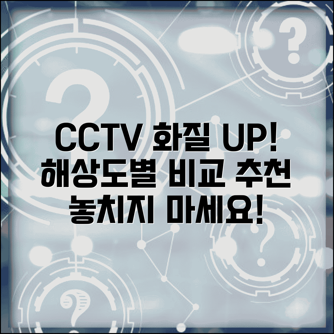 CCTV 카메라 선택 가이드 | 해상도별 화질 비교 및 구매 팁, 추천 제품 알아보기