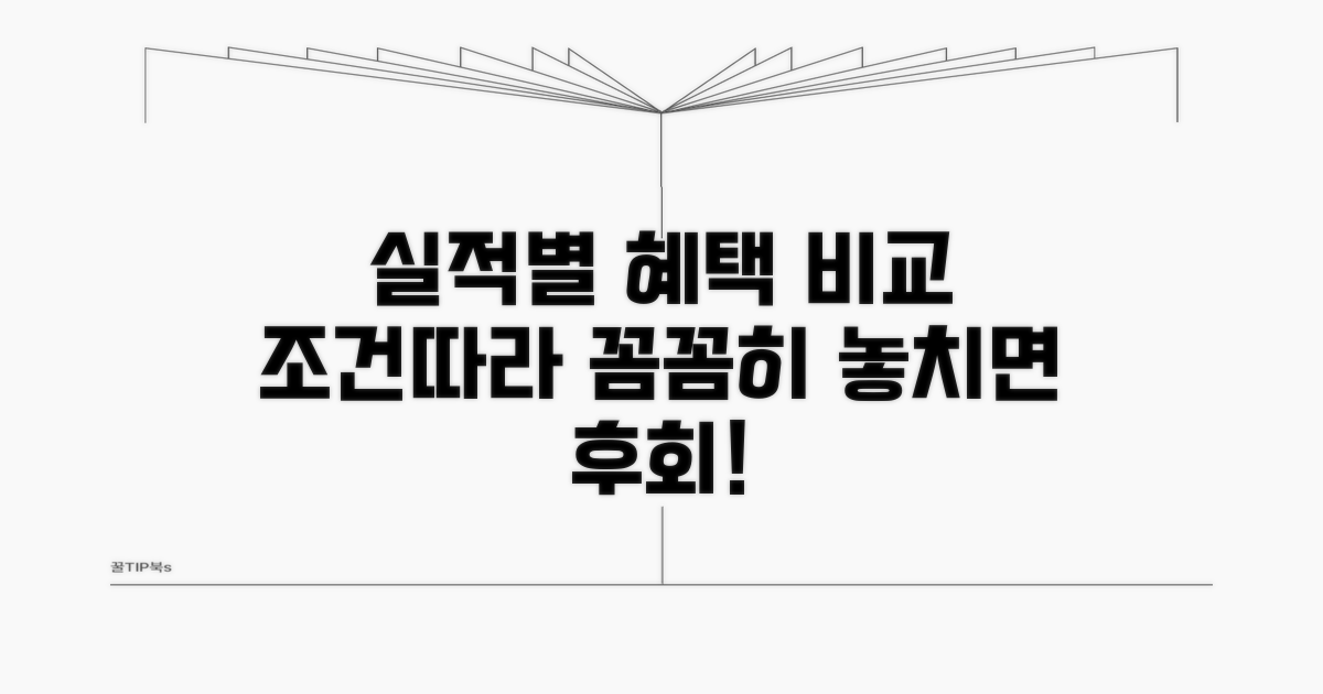 실적 조건별 면제 혜택 비교