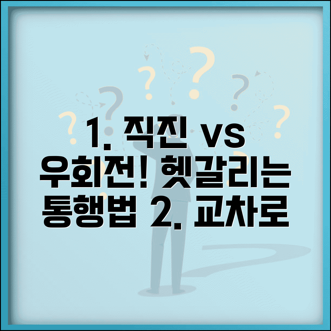 직진 우회전 우선순위 교통 규칙 | 교차로 통행법, 직진차량 우회전차량 우선순위 완벽 가이드