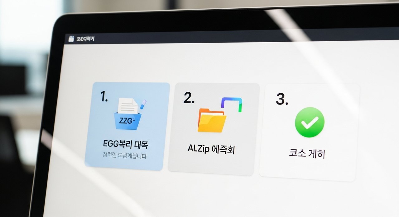 EGG파일 압축풀기 알집 전용: 한국 EGG 포맷 압축 해제 3단계 완벽 가이드