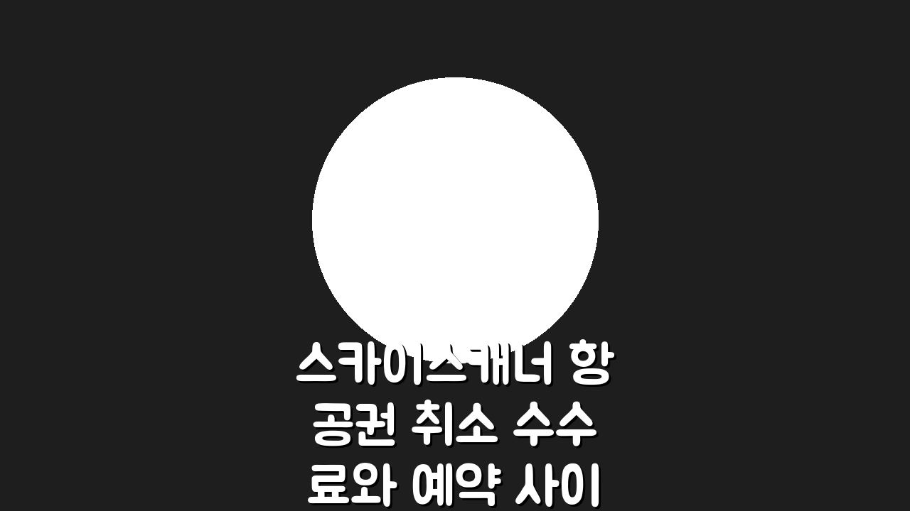 스카이스캐너 항공권 취소 수수료와 예약 사이트별 환불 정책 차이 비교