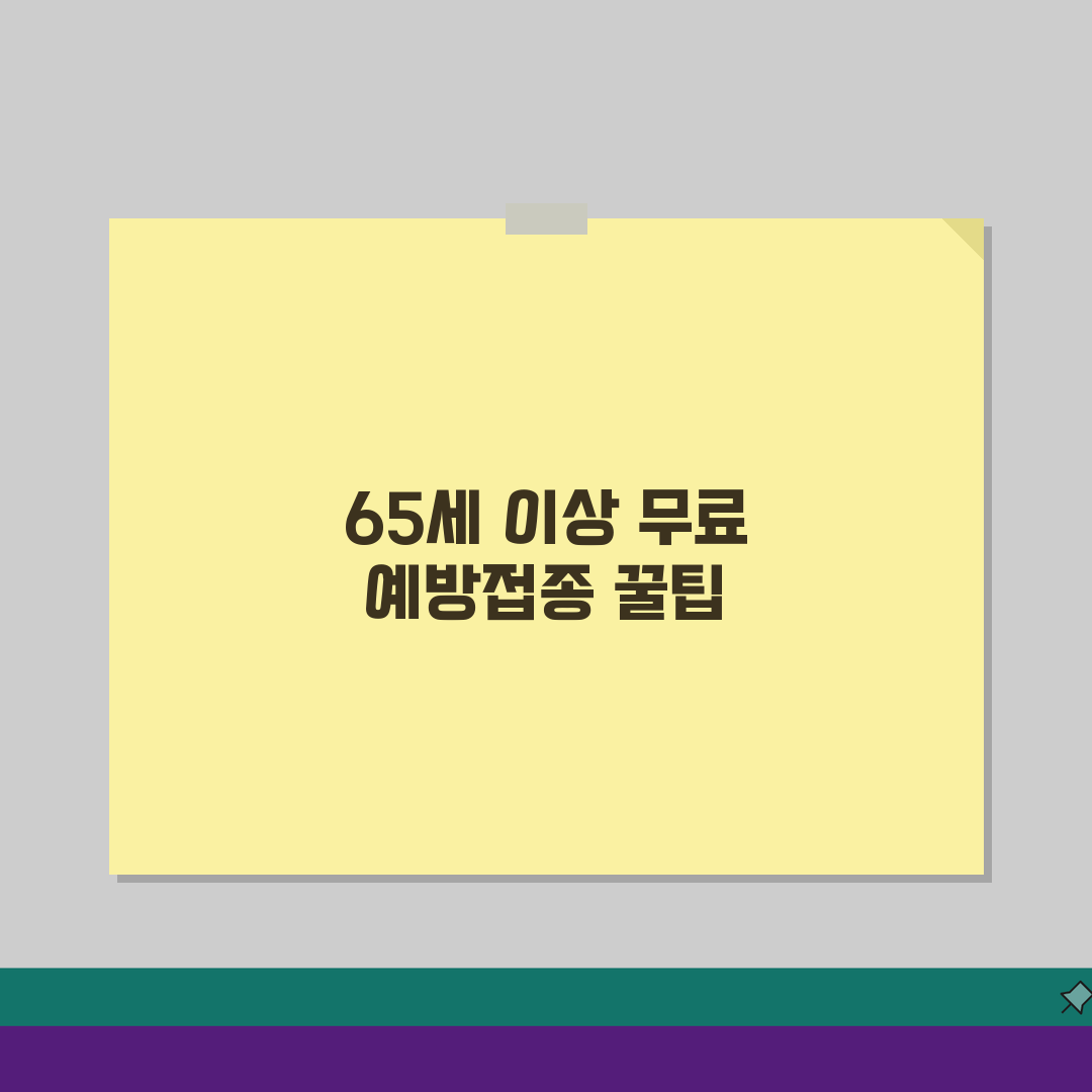 65세 이상 무료 예방접종 종류 | 계절별 필수 접종 가이드 5가지